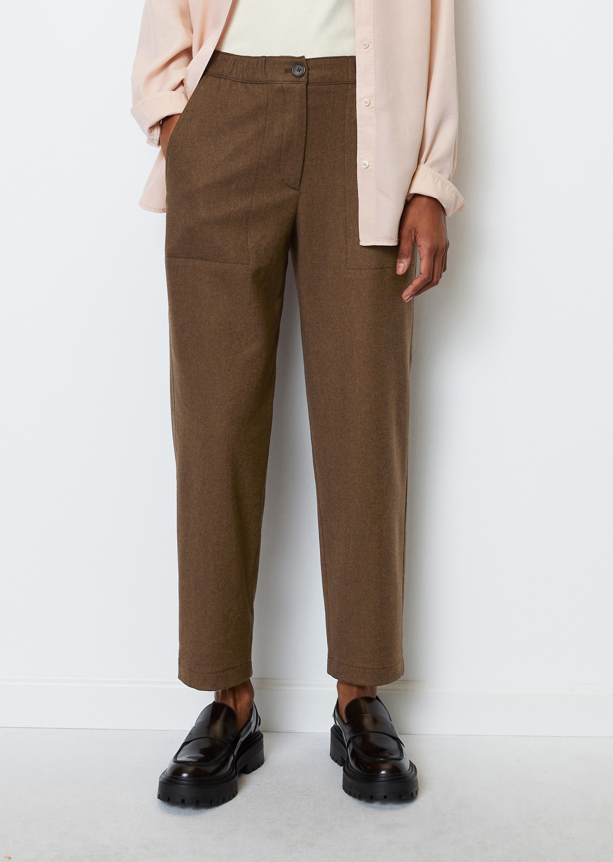Elegante Cargo-Joggpants aus Viskose-Wolle-Mix