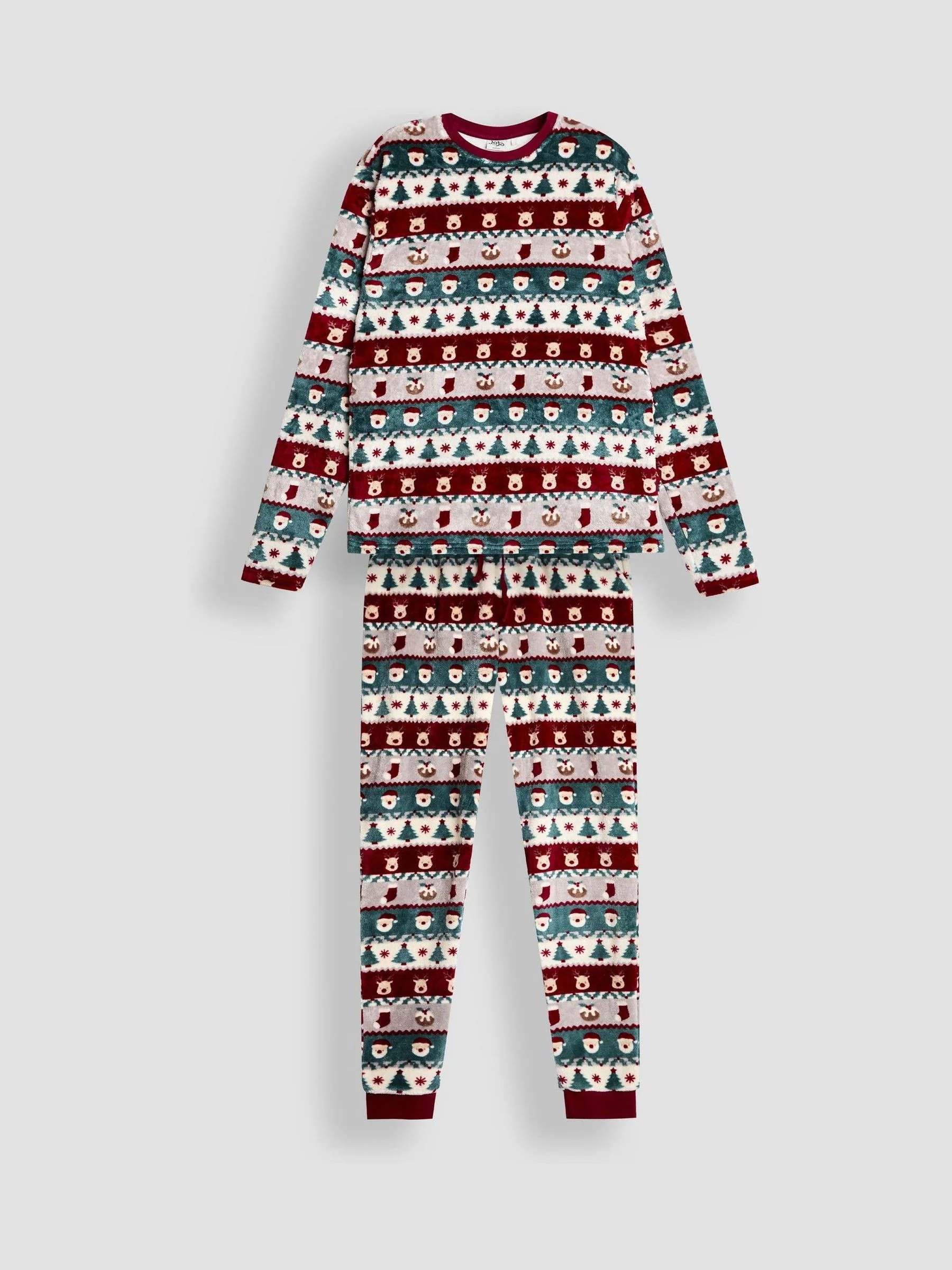 JoJo Maman Bébé Men's Christmas Fair Isle Fleece Pyjama Set