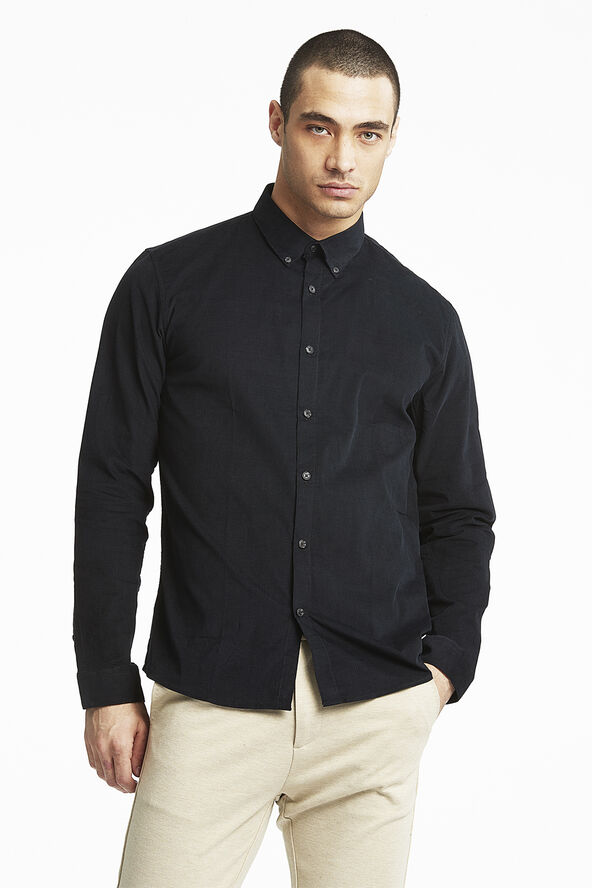Lindbergh Fine corduroy shirt L/S Sort