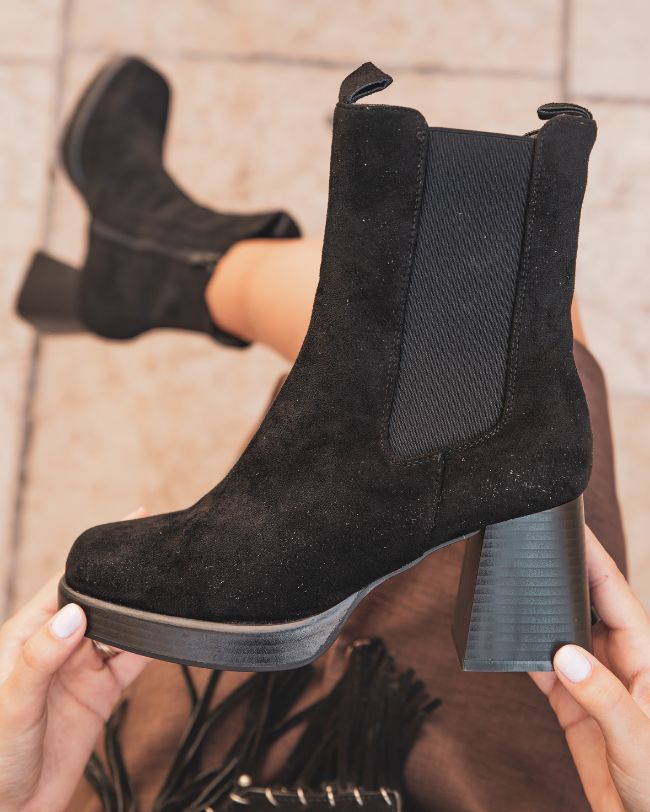Bottines femme suédine noires - Margaux