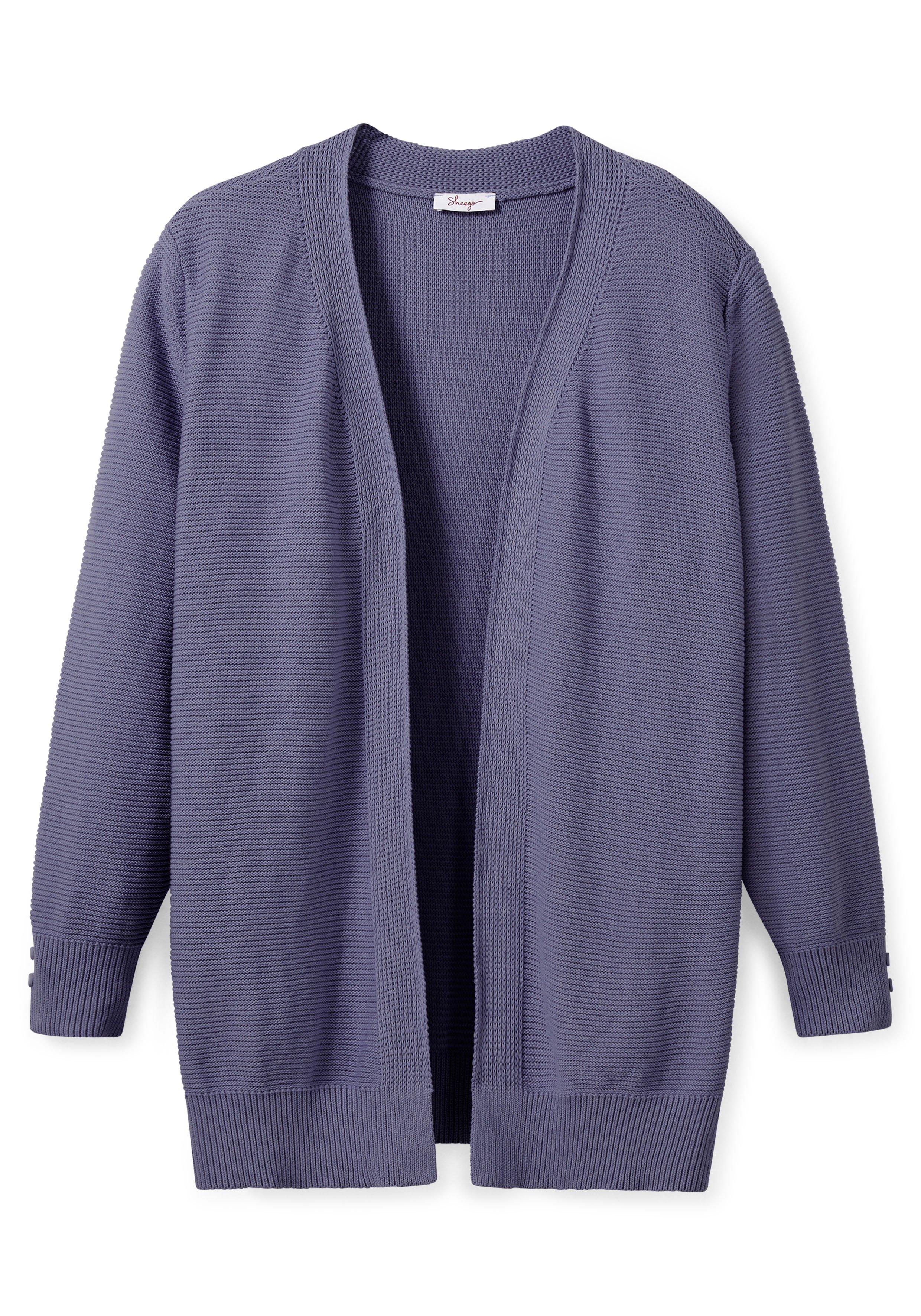 Strickjacke im Linksstrick, offene Form
