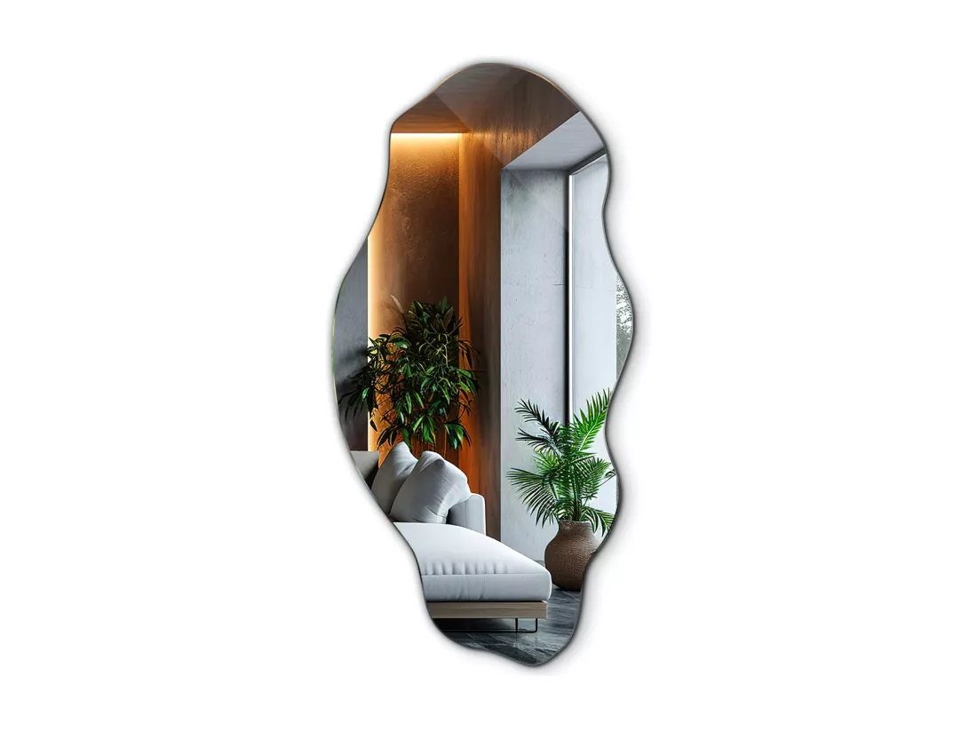 Miroir mural décoratif - Irrégulier - pour la chambre, le salon - 40 cm x 80 cm