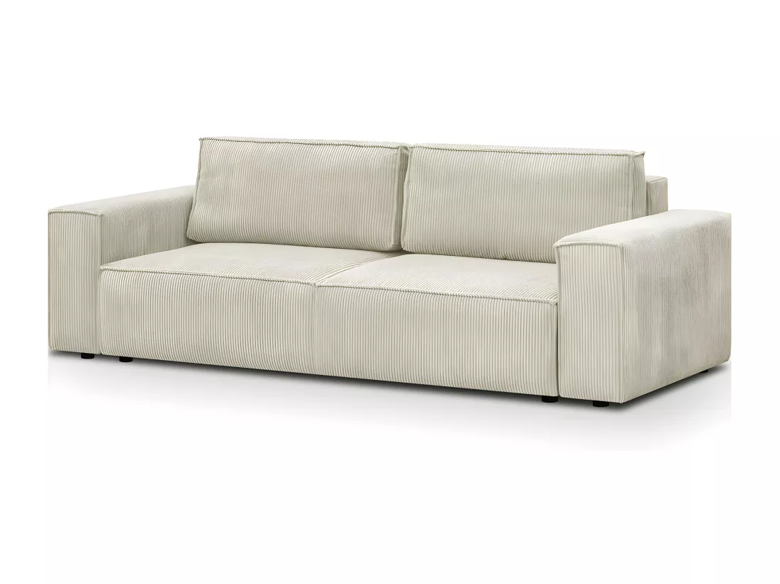 Canapé modulable 3 places en velours côtelé beige - Harper Mod