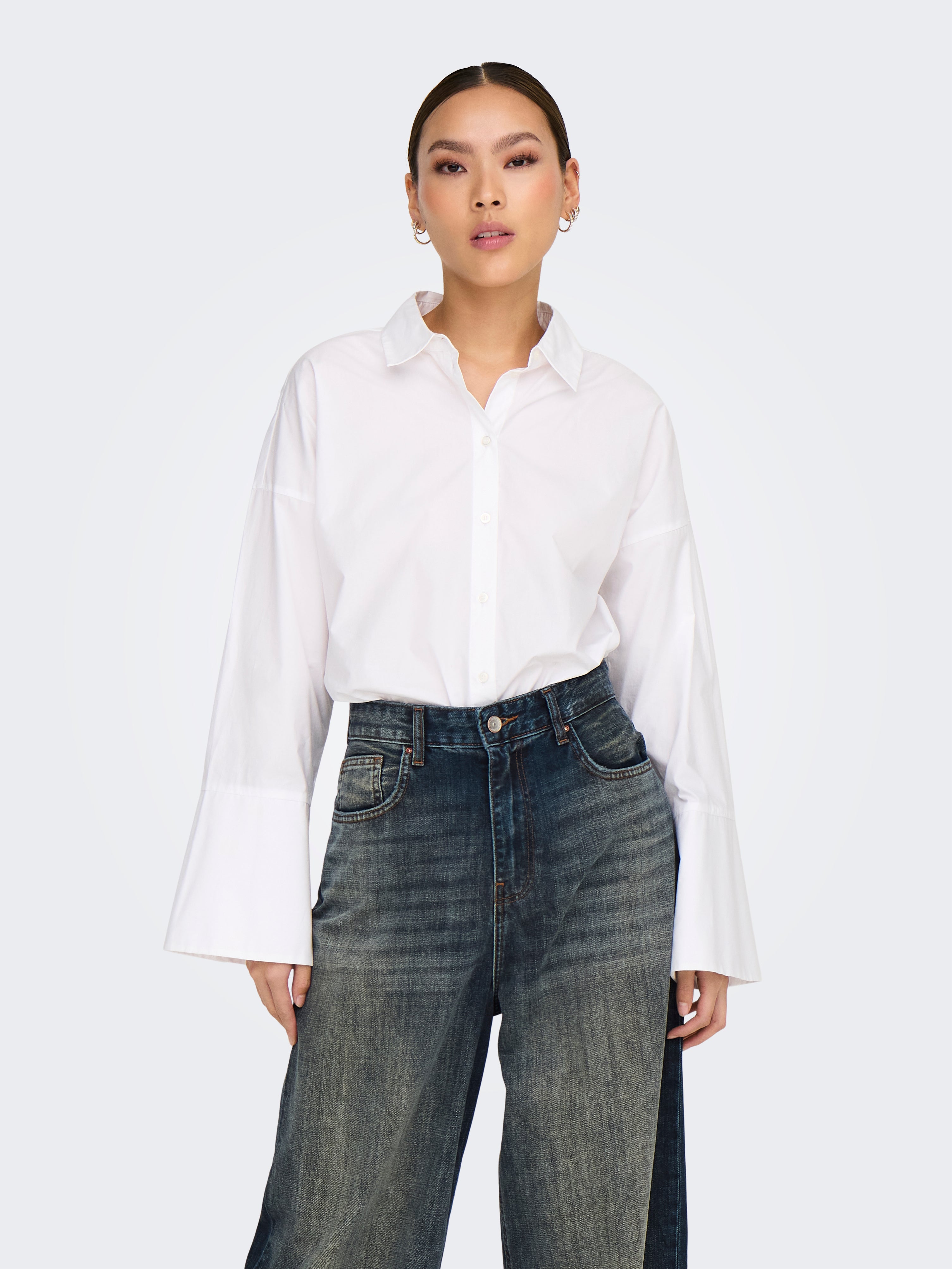 ONLDEMI Mittlere Taille Weiter Beinschnitt Jeans Dark Blue Denim