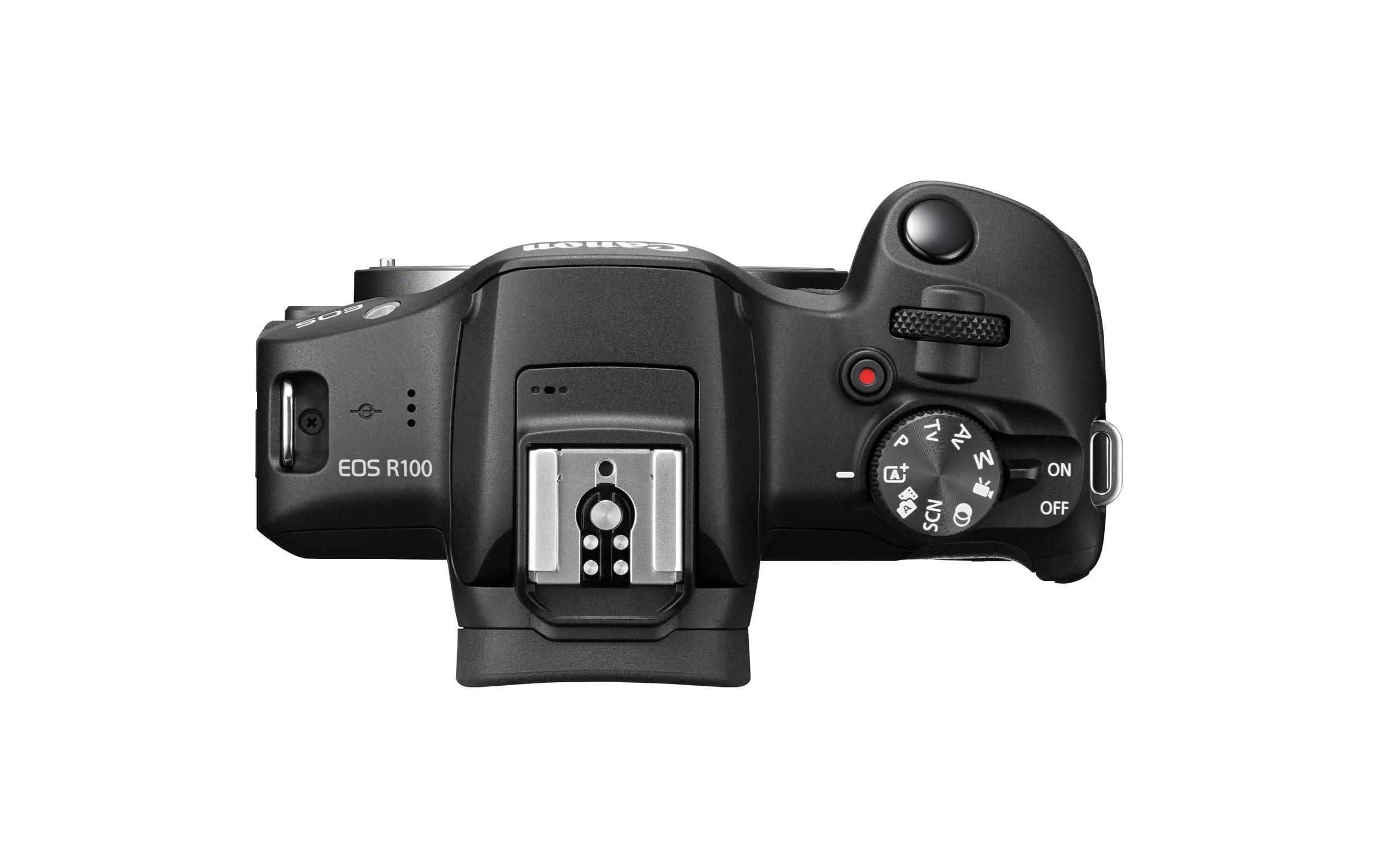 Fotokamera EOS R100 RF-S 18-45 mm + RF-S 18-45 / 75-300 Kit<br>Kompaktkamera mit leistungsstarken Funktionen und zwei Objektiven