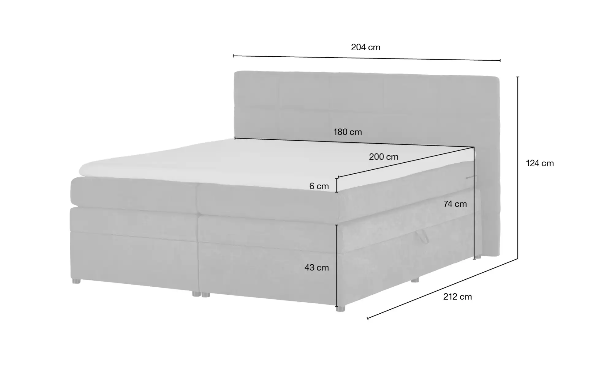 Boxspringbett mit Bettkasten Suffolk