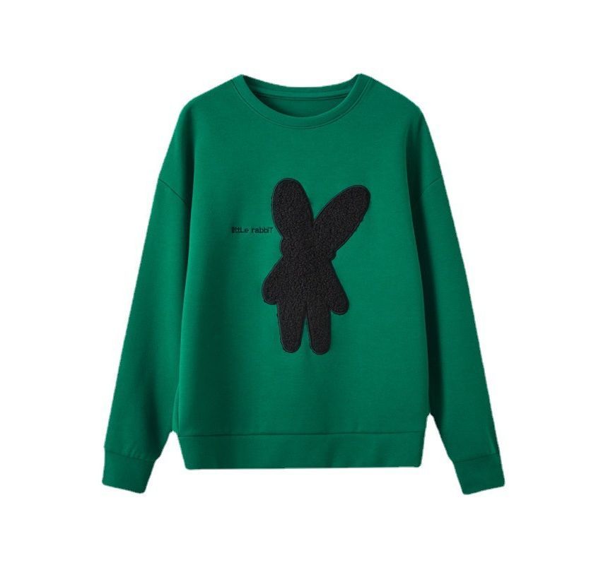 Jeonseon - Sweatshirt met ronde hals en konijnenborduursel