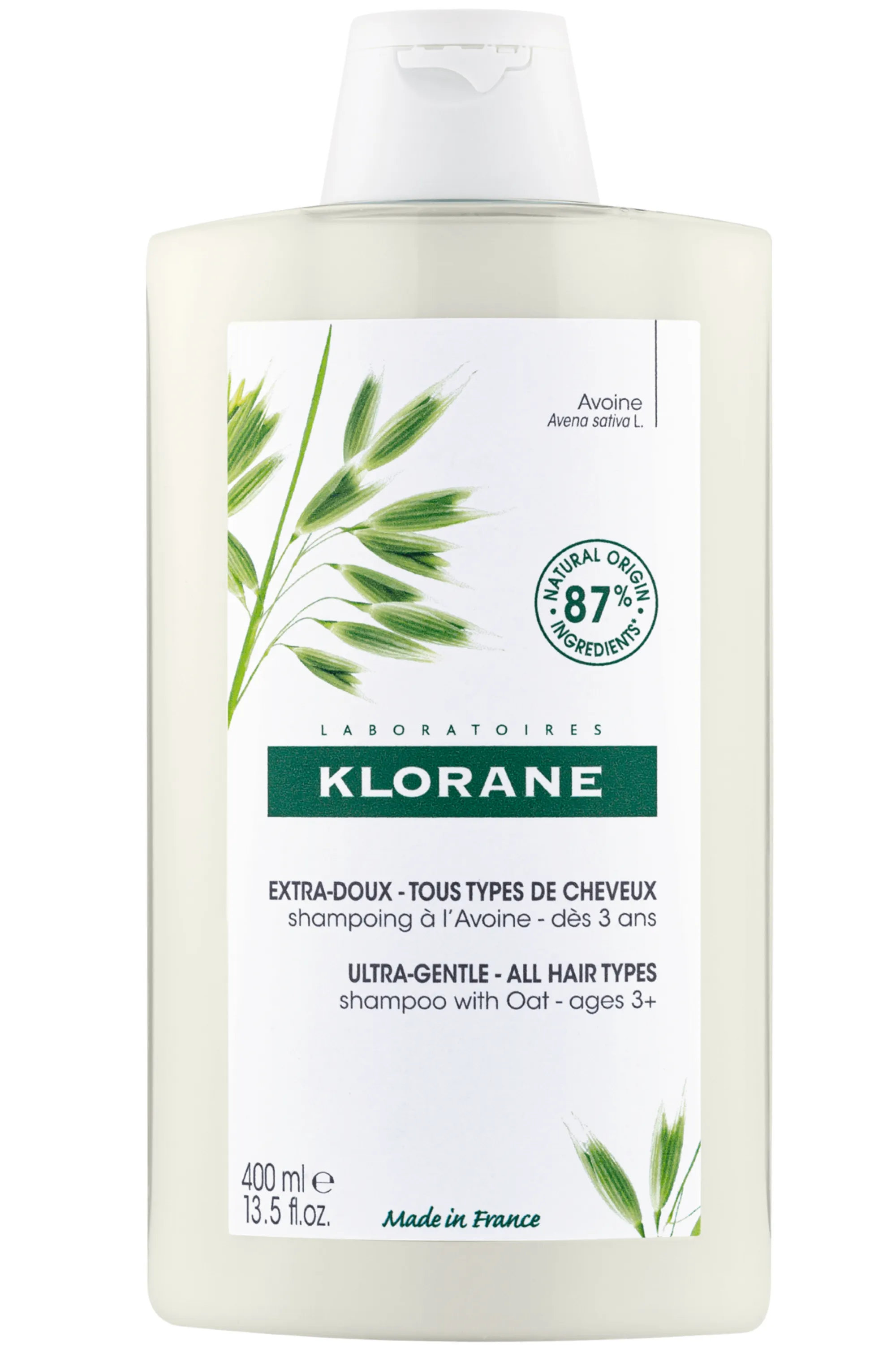 Klorane Shampoing extra-doux à l’Avoine pour tous types de cheveux-400 ml