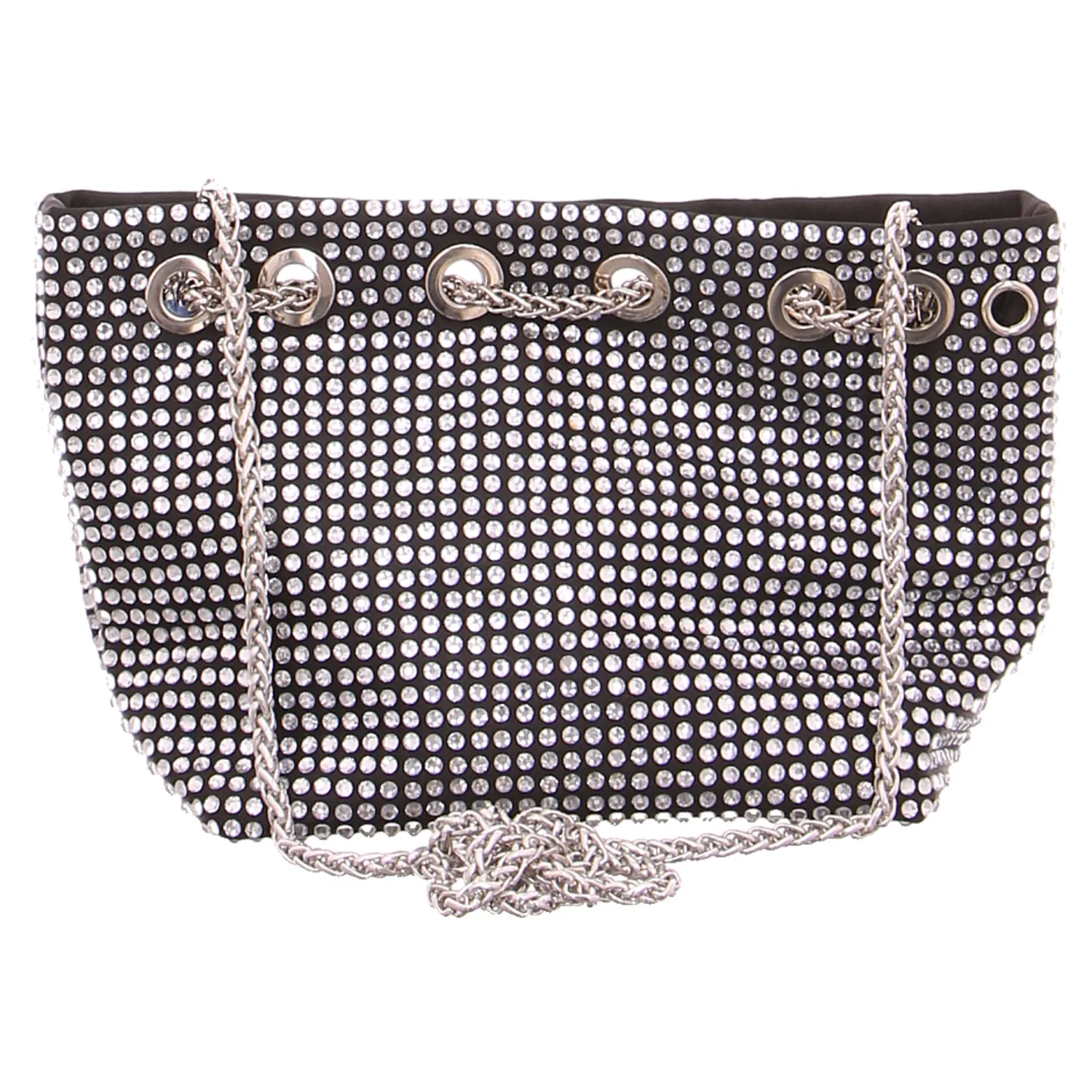 LA STRADA Clutch / Abendtasche Silber Textil