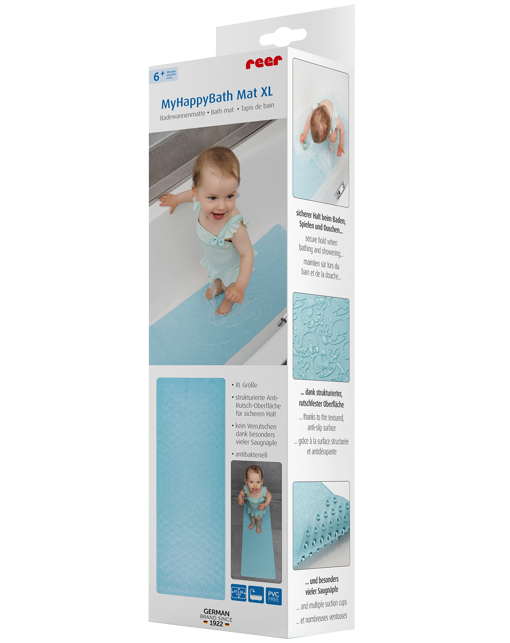 Badematte HAPPY BATH MAT XL (97x36) in blau