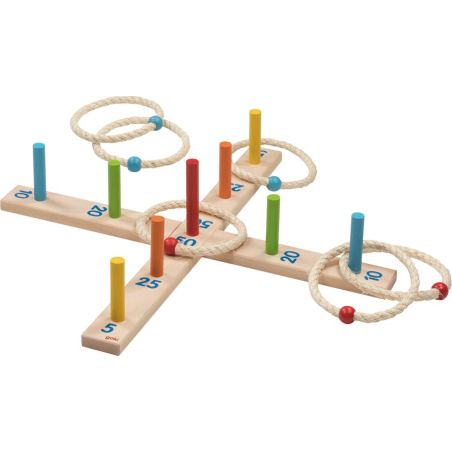Ringwurfspiel mit 6 Sisalringen