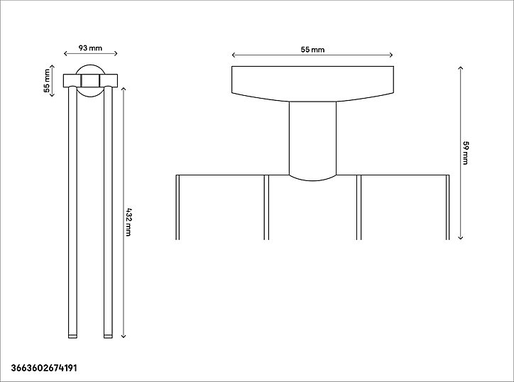 Porte-serviettes 2 barres Ormara acier chromé GoodHome 48 cm