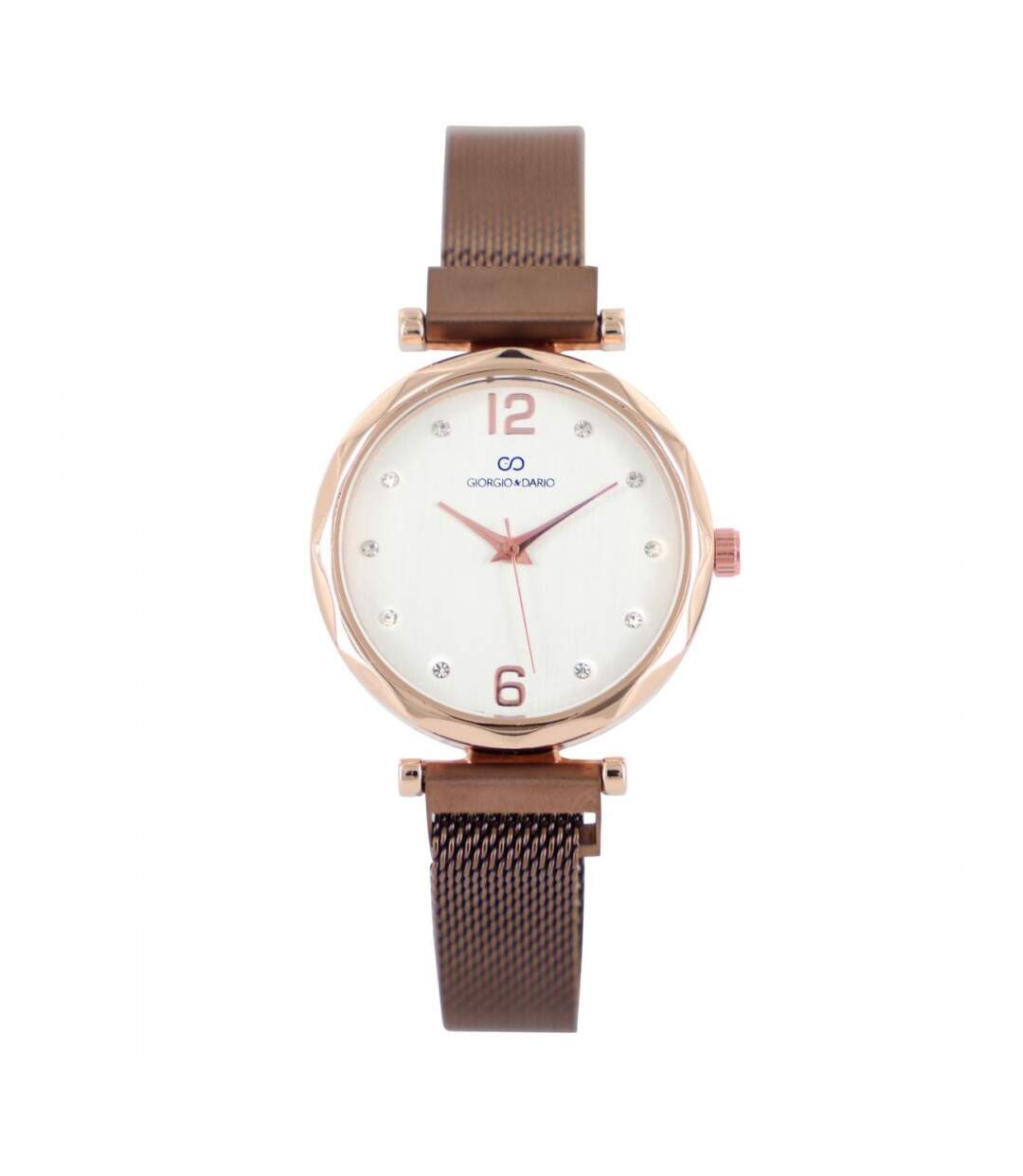 Coffret Montre de Femme Milanais Marron Métal GIORGIO