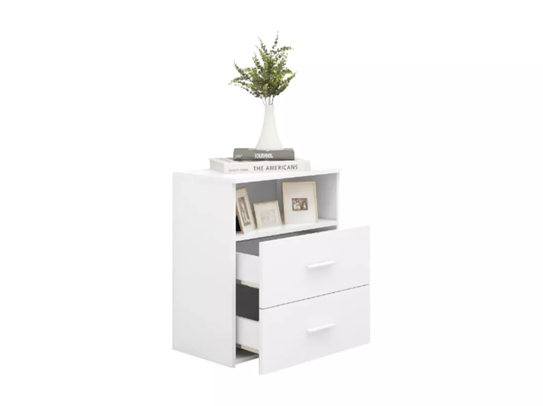 Table de chevet Blanc 50x32x60 cm