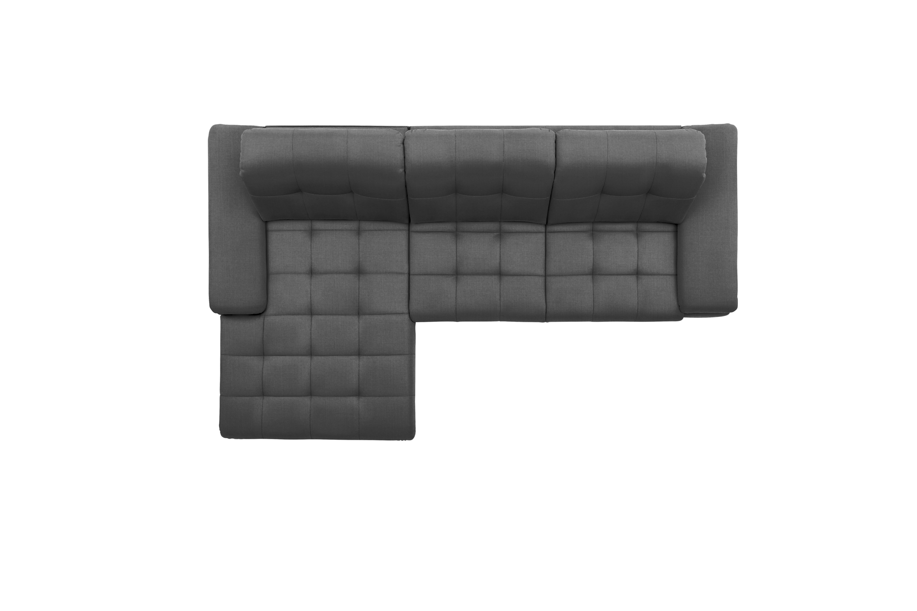 polsterpower Ecksofa - Miro grau - Basismodell - Recamiere links