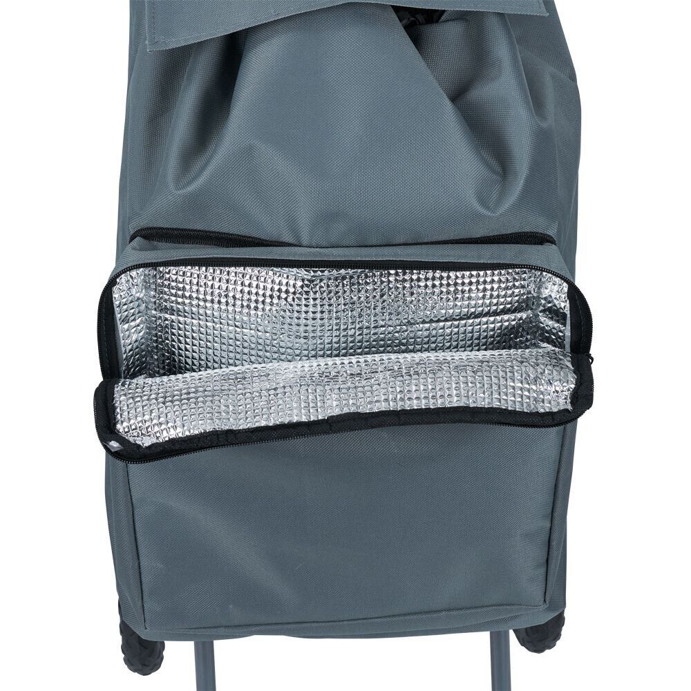 Chariot de course avec poche fraîcheur et 6 roues - 35xH.95cm
