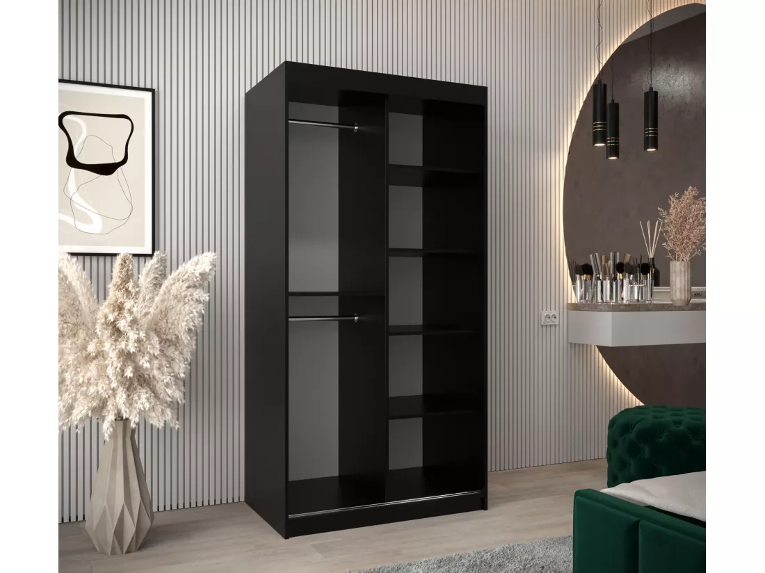 Armoire Elypse À Portes Coulissantes 200/100/62 2 portes (Noir/Artisan)