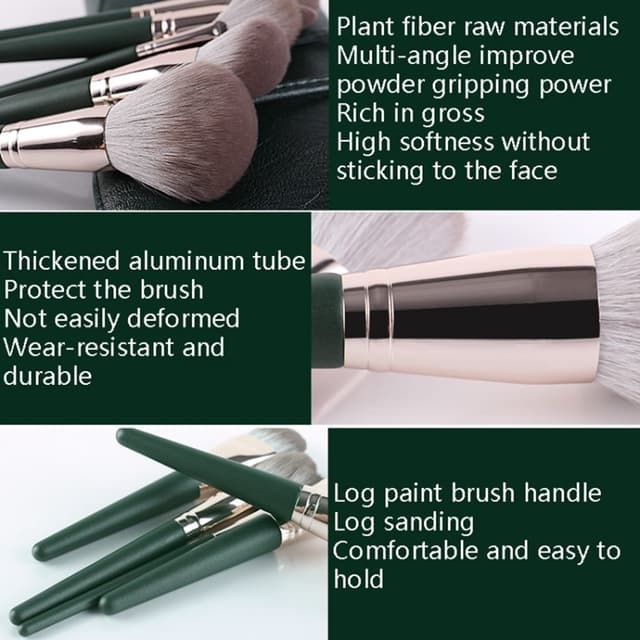 14 Stk Makeup Brush Set Foundation Powder Concealer Børster Børsteholder
