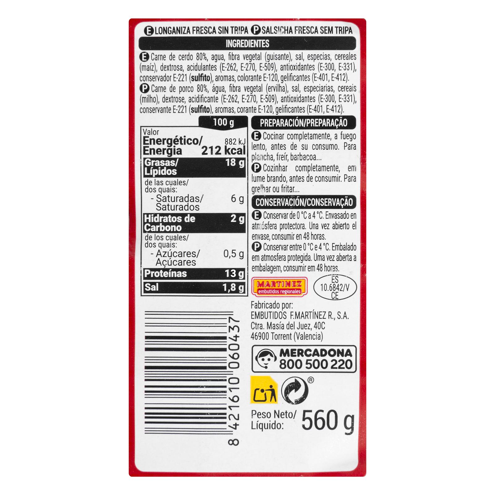Saucisse fraîche sans boyau