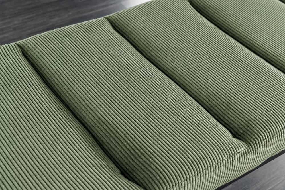 Design Sitzbank PETIT BEAUTÉ 80cm grün Cord schwarzes Gestell