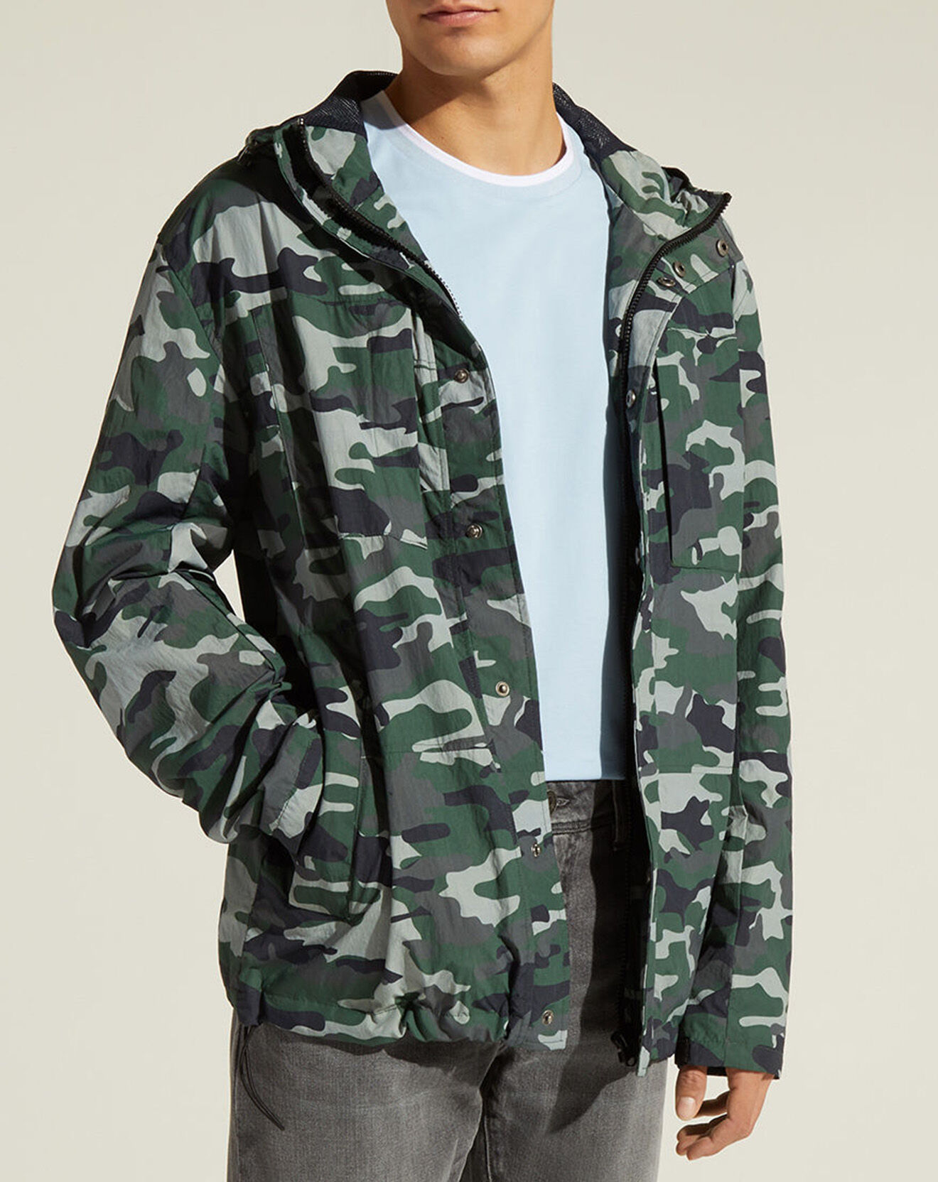 Galeries Lafayette Blouson Déperlant Lawaypr vert/gris