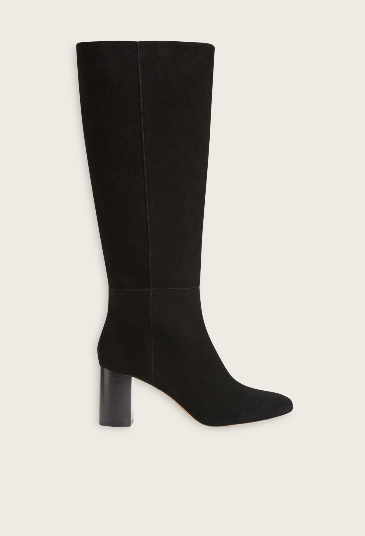 Bottes hautes cuir su&egrave;de noir