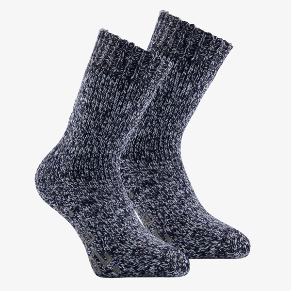 1 paar heren antislip sokken blauw
