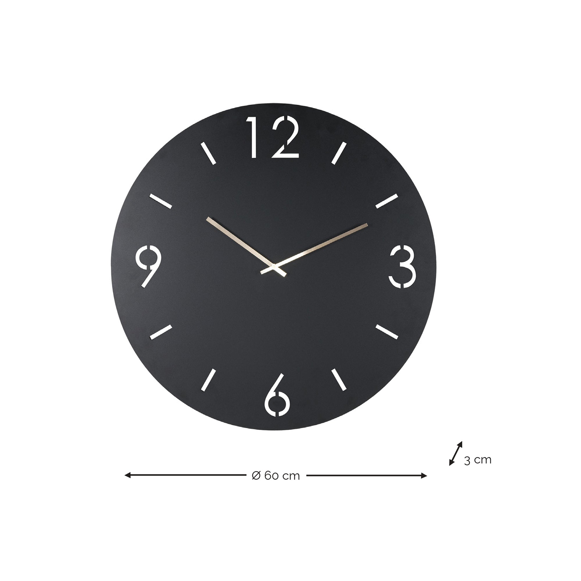 Spinder Design Time Wandklok Ã 60 cm - Zwart