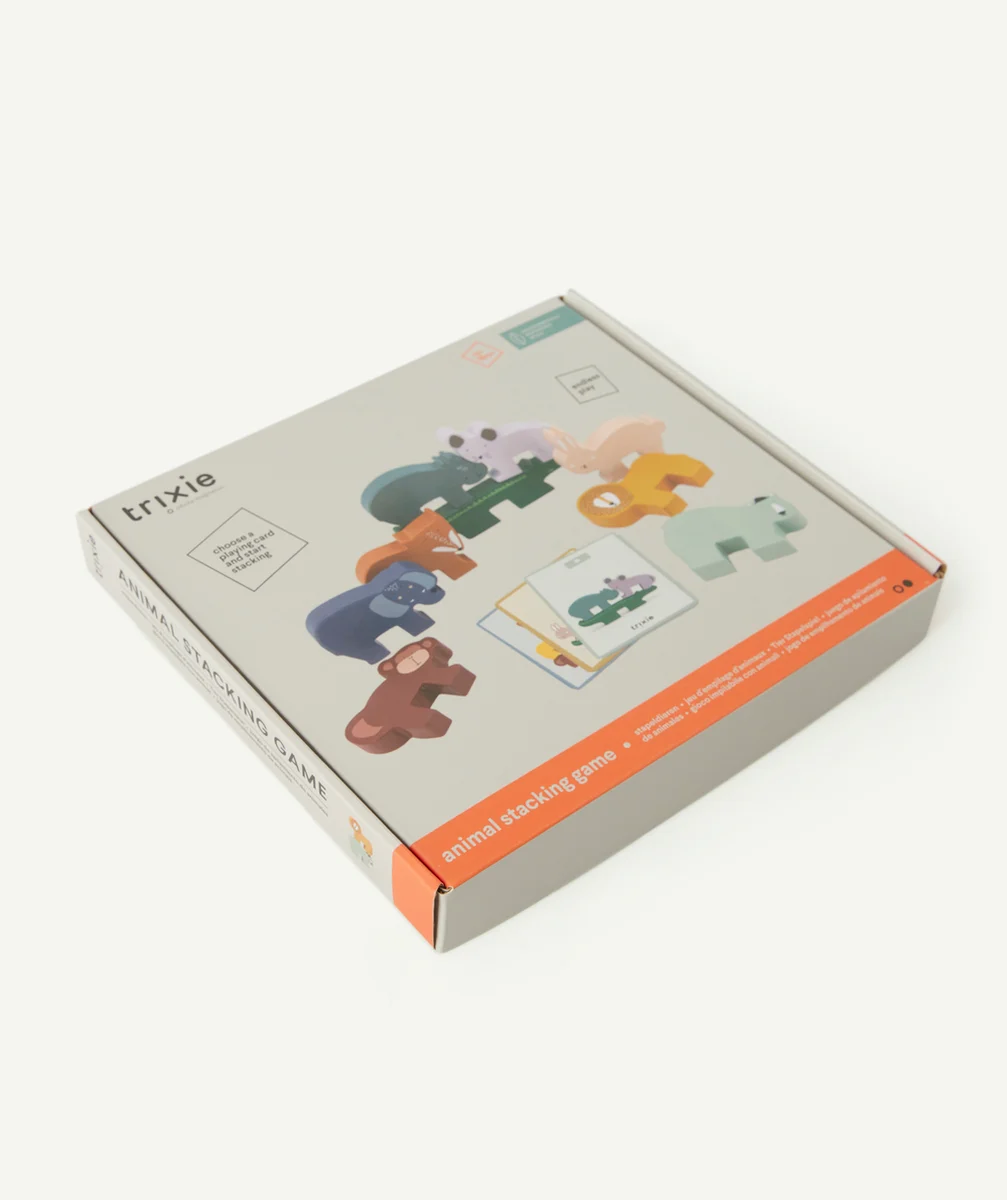 TRIXIEJEU D'EMPILAGE D'ANIMAUX EN BOIS BÉBÉ