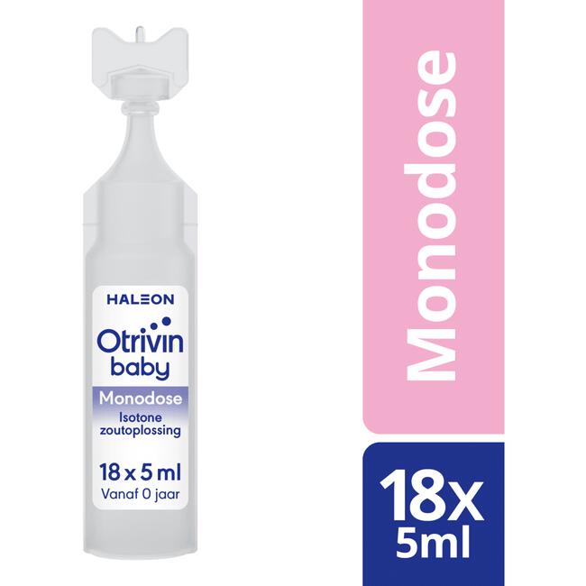 Otrivin Baby Zoutoplossing Monodose bij een Verstopte Neus 18 x 5 ML