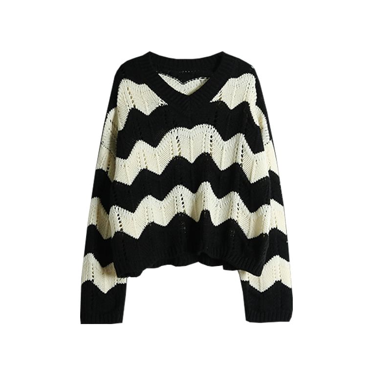 NOA - Zwangerschaps V-hals two-tone pointelle trui / Mouwloze vierkante hals geribbelde midi A-lijn gebreide jurk / Set