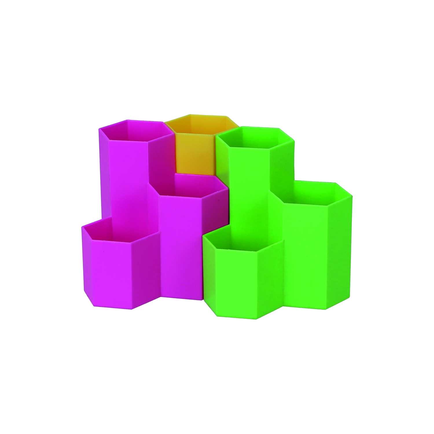 Stiftehalter Neon aus Kunststoff 11 x 12 cm 3fach