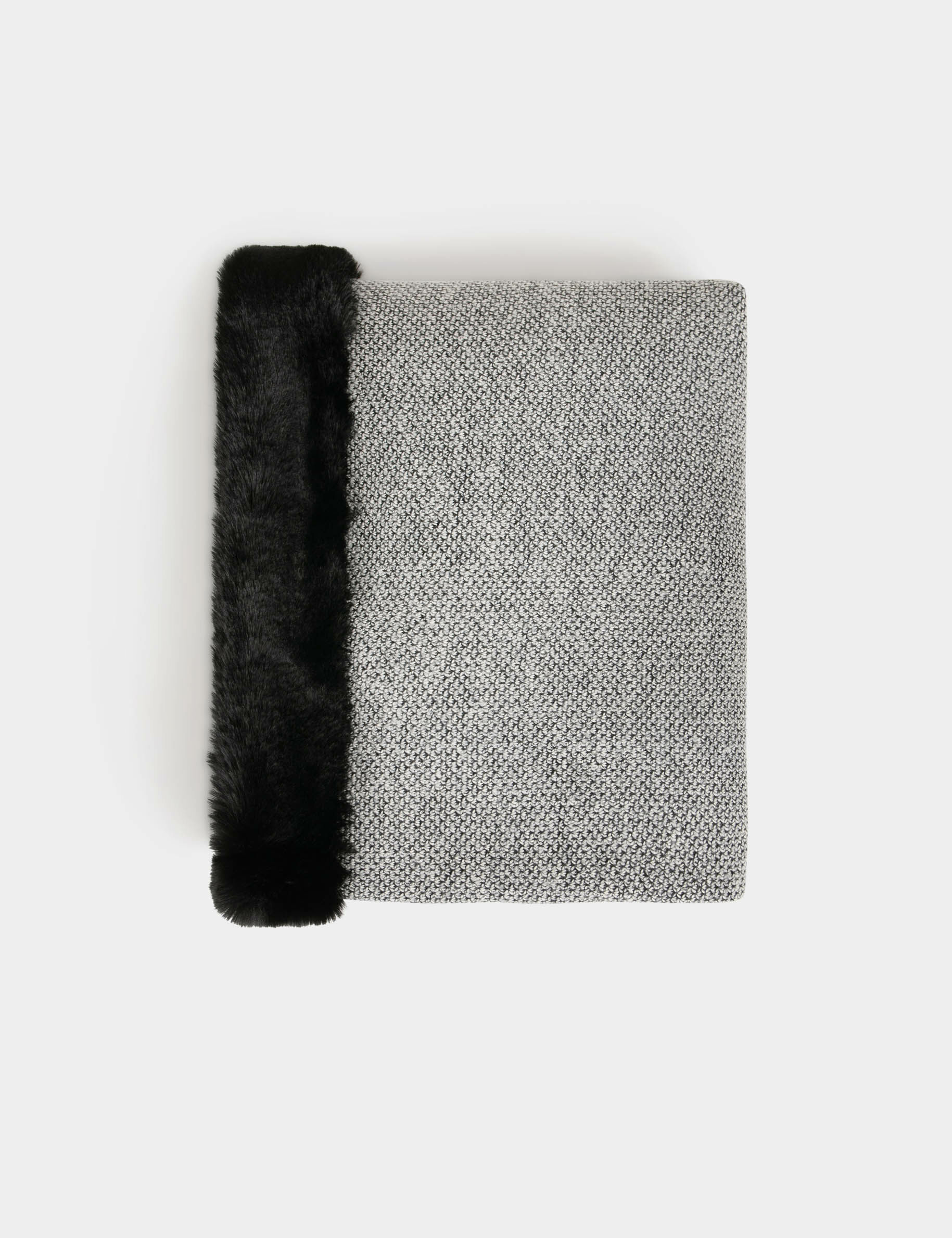 Cape avec détails imitation fourrure ecru femme - ecru