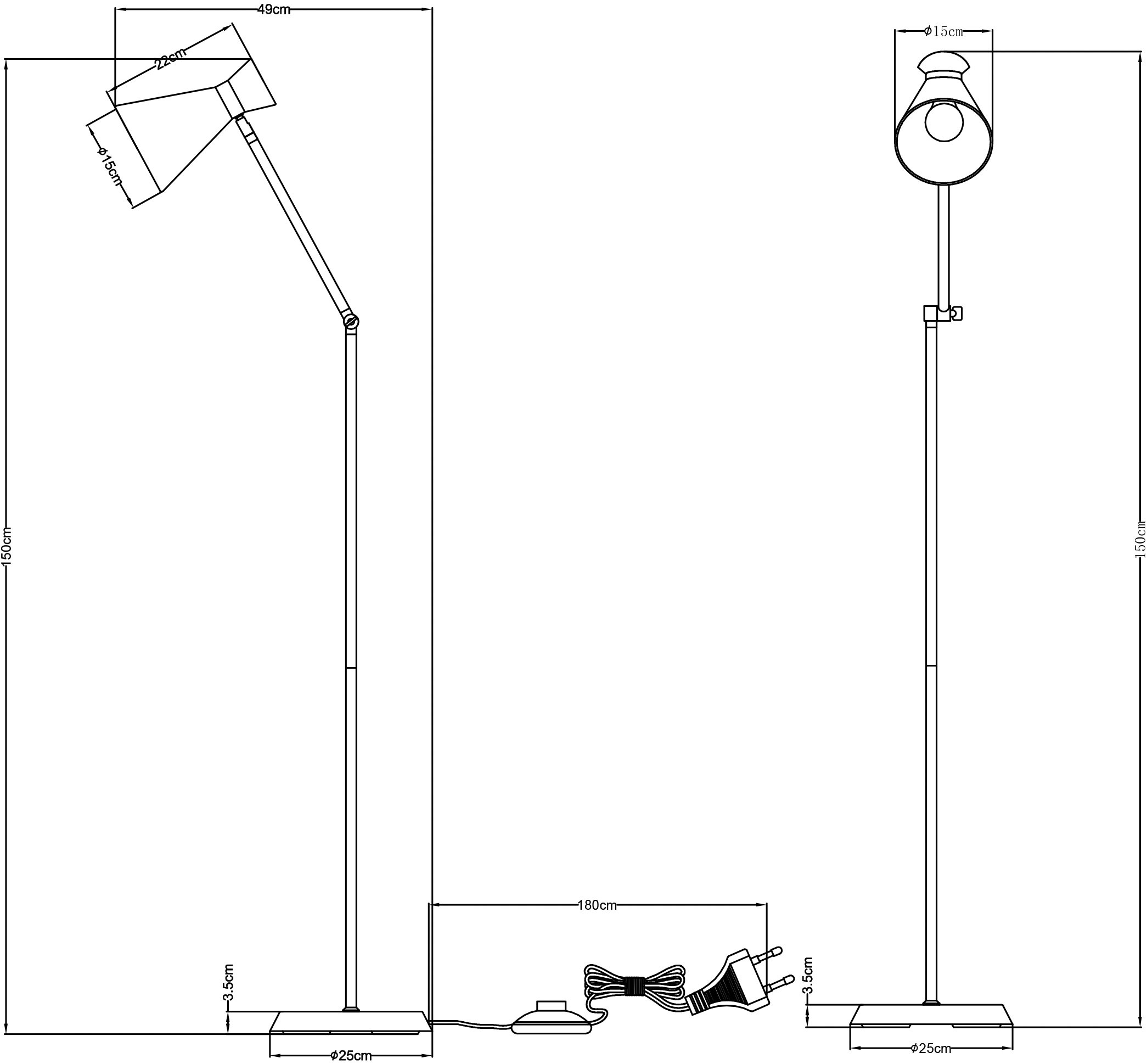 GOODproduct Stehlampe »Renell« E27 1 Stk.