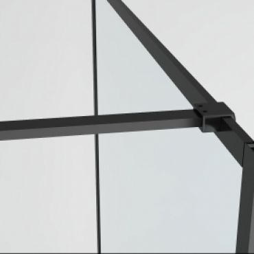 van Rijn ST04 inloopdouche met handdoekhouder matzwart rookglas 90x200cm