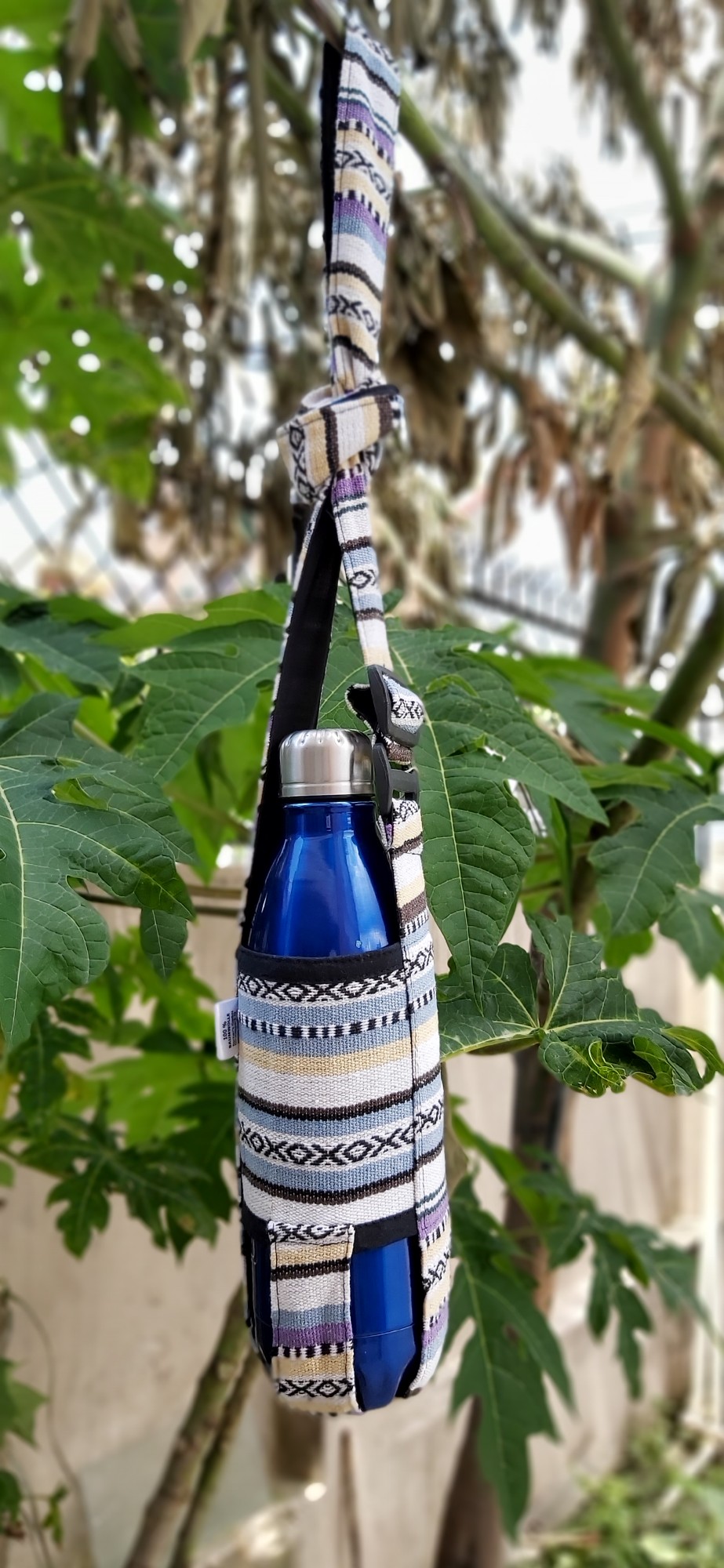 Flaschenhalter Nepalstyle, blau, beige, Ø 8 cm, H 20 cm günstig bestellen