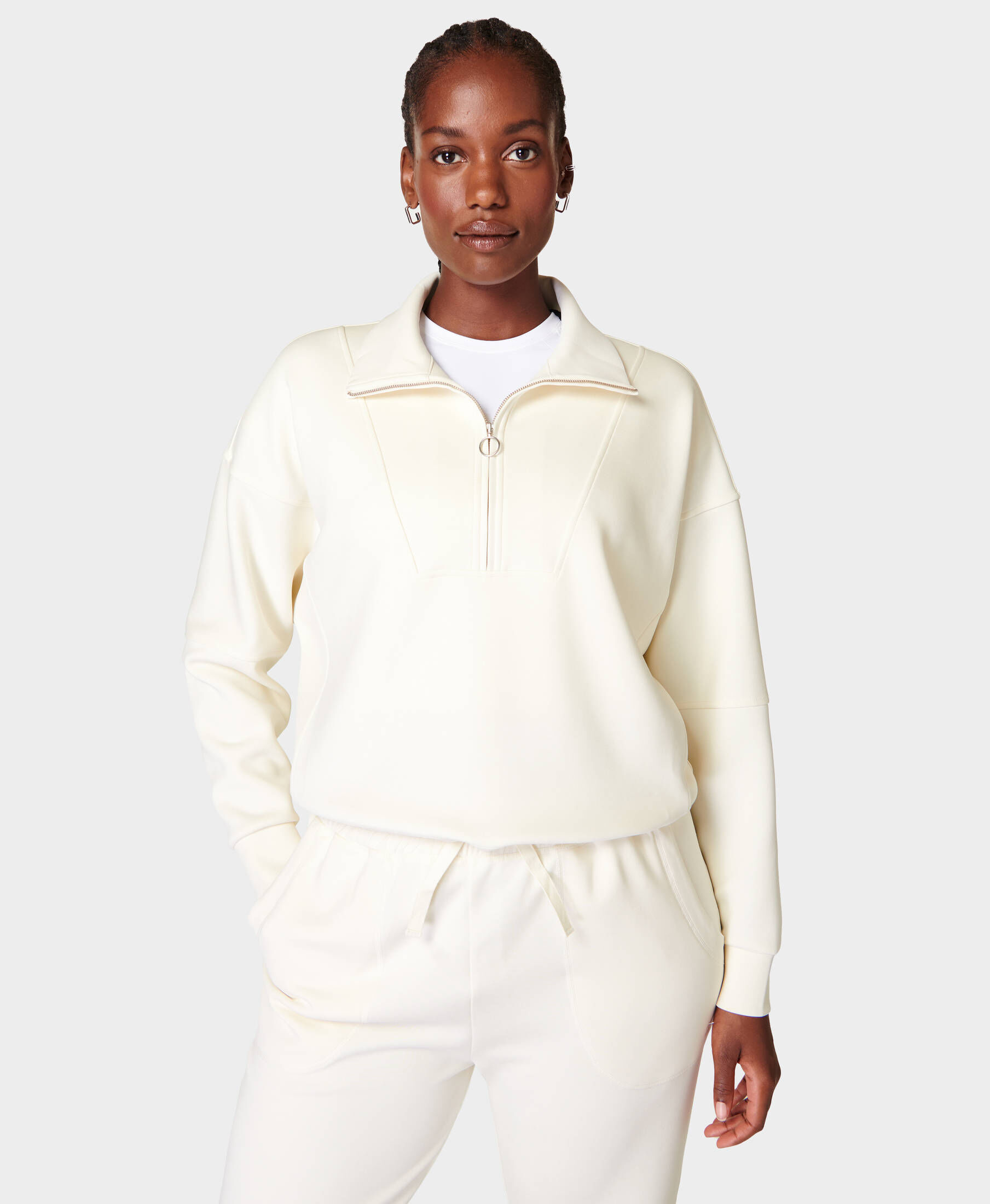 Sweaty Betty London| Damen Sweatshirt SAND WASH FUNNEL NECK HALF ZIP