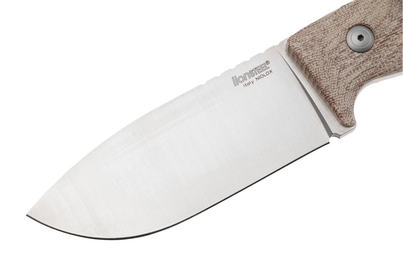 LionSteel M3 M3-CVN Natural Canvas Micarta vaststaand mes