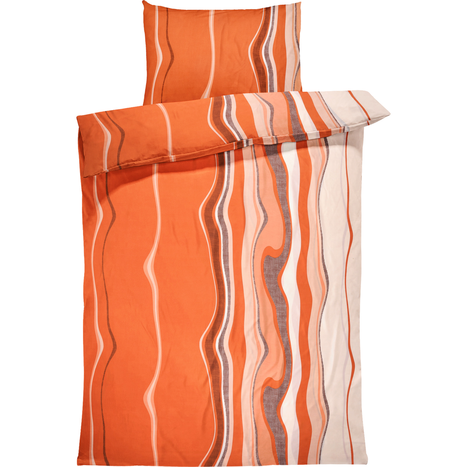 Bettwäsche Micro-Polyester Artful lines orange