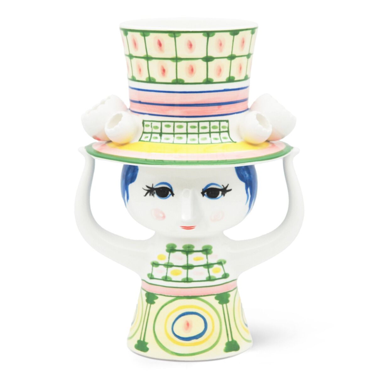 Lady with hat vase 24,5 cm, grønn