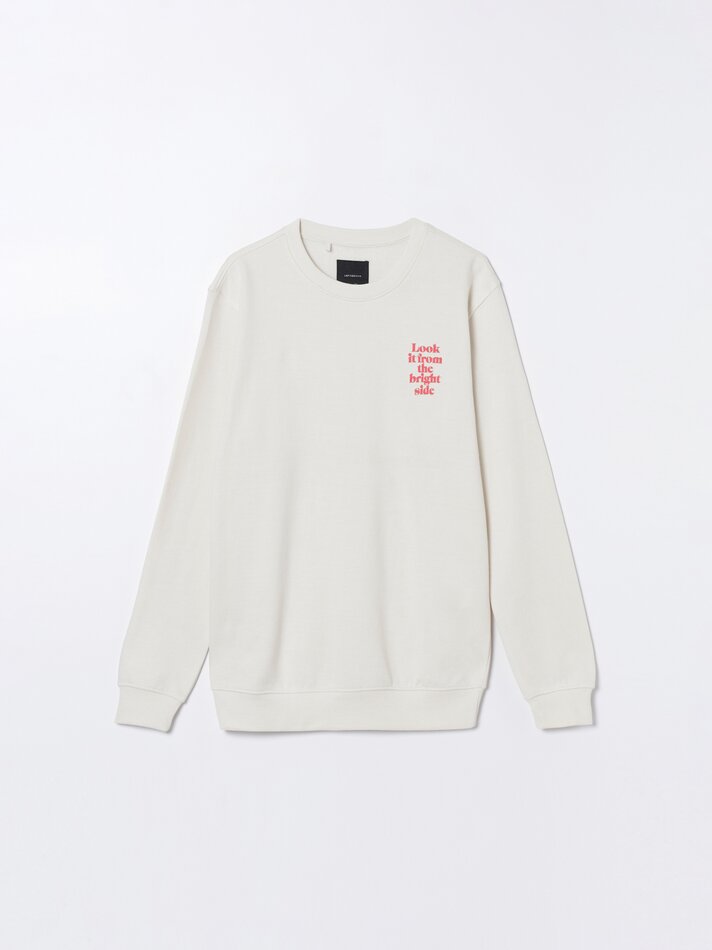 Moletom com estampa de texto - Off White