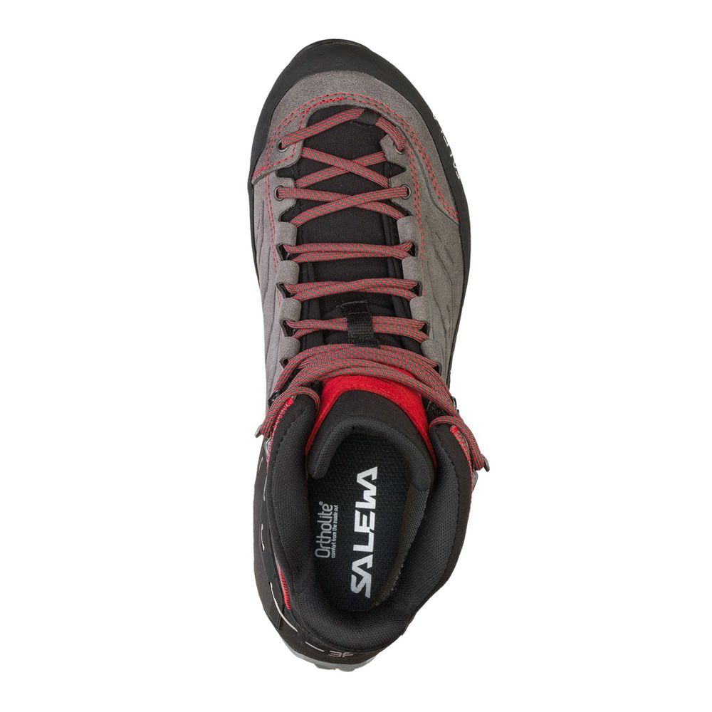 Salewa MS MTN TRAINER MID GTX - Chaussures randonné Homme charcoal/papavero