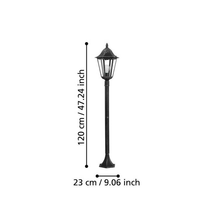 Eglo Navedo standerlampe sort/sølv 120 cm