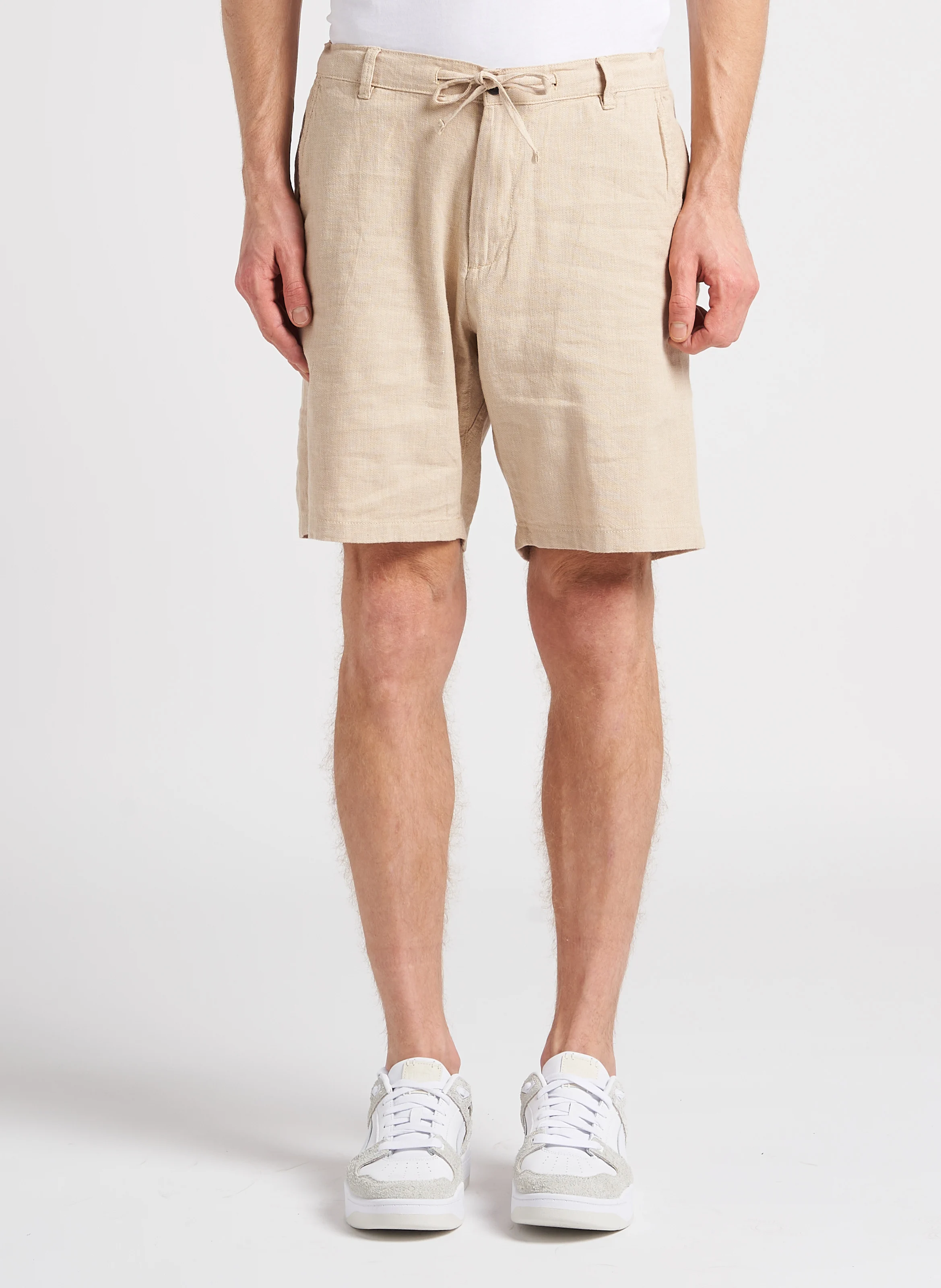 Short regular-fit en coton bio mélangé | Beige