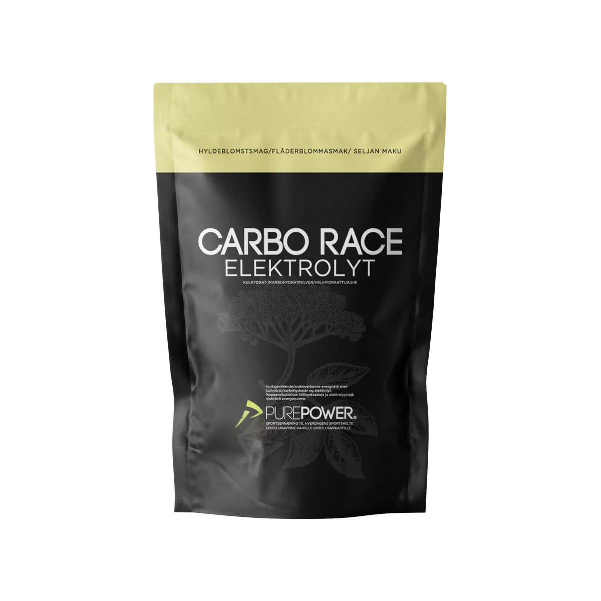 PurePower Carbo Race Elektrolyt hyldeblomst 1 kg