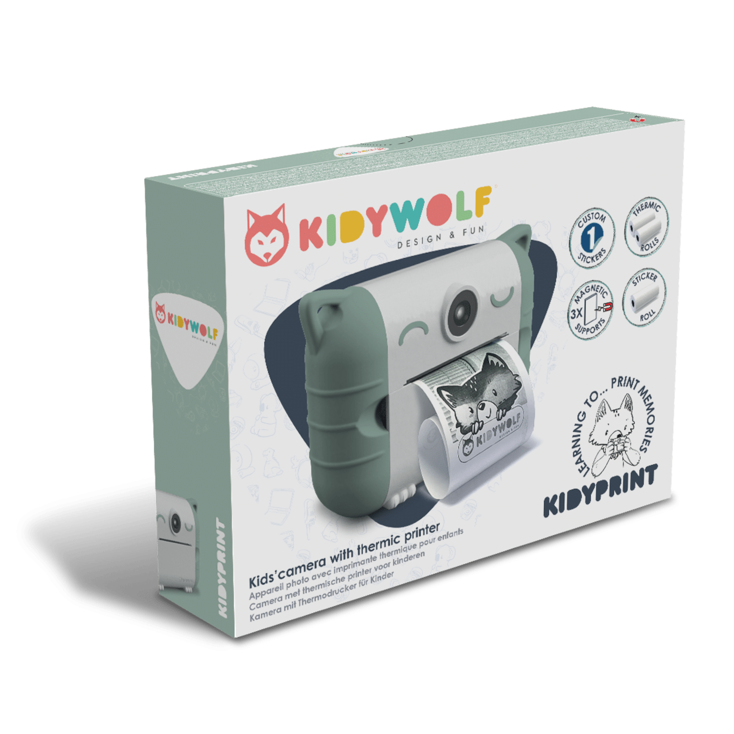 Kidywolf | Kidyprint | Fototoestel met thermische printer | Groen