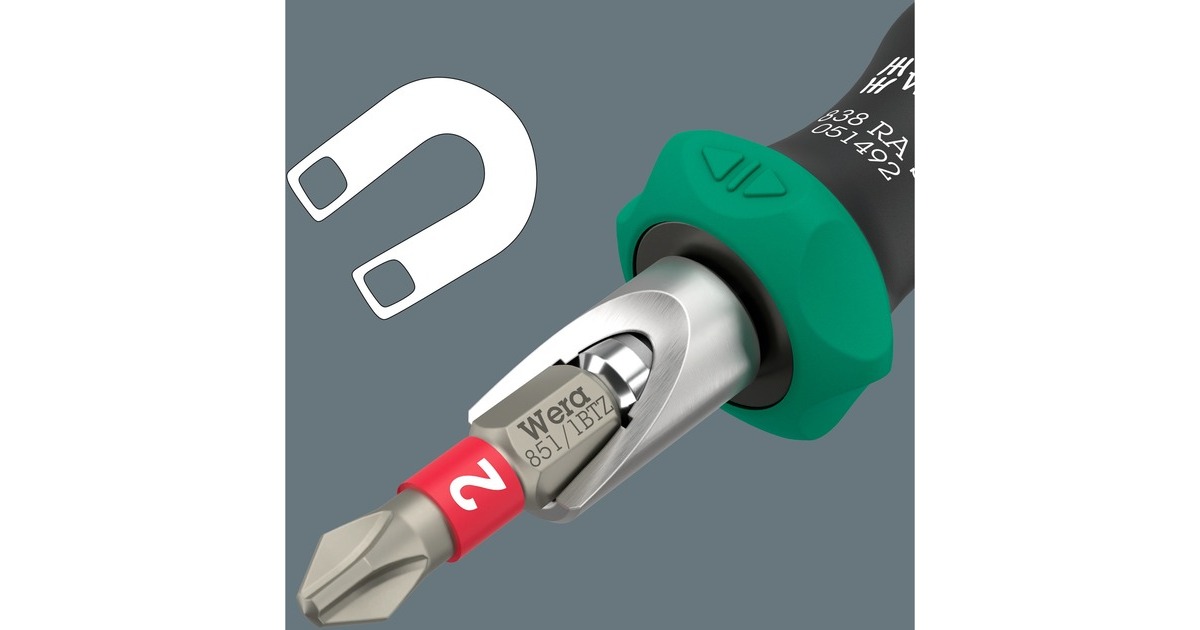 WeraKraftform Kompakt 838 RA S Set 1 bitset  (Zwart/groen, 14‑delig)