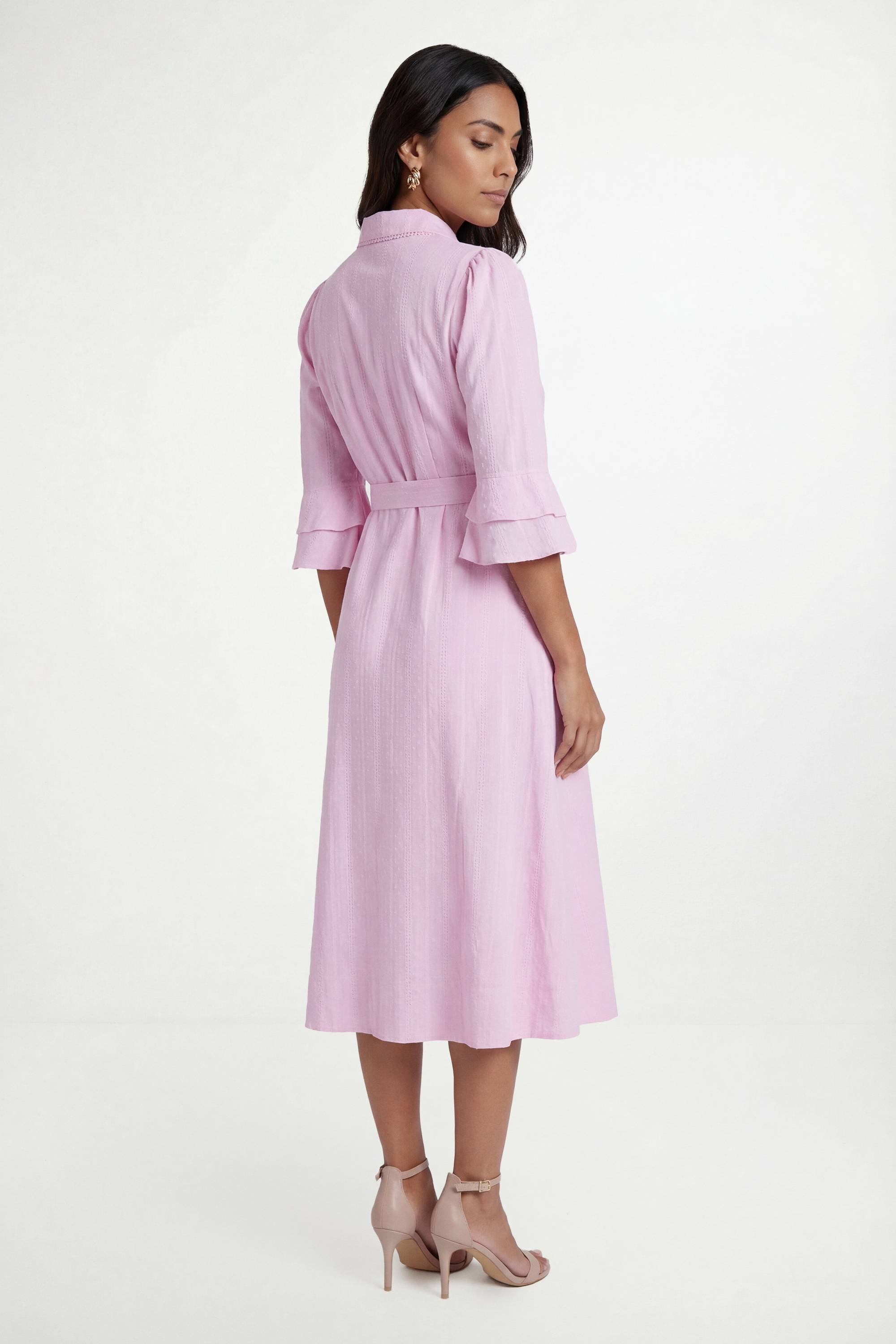 Wallis Robe Chemise Petite En Coton Dobby À Volants