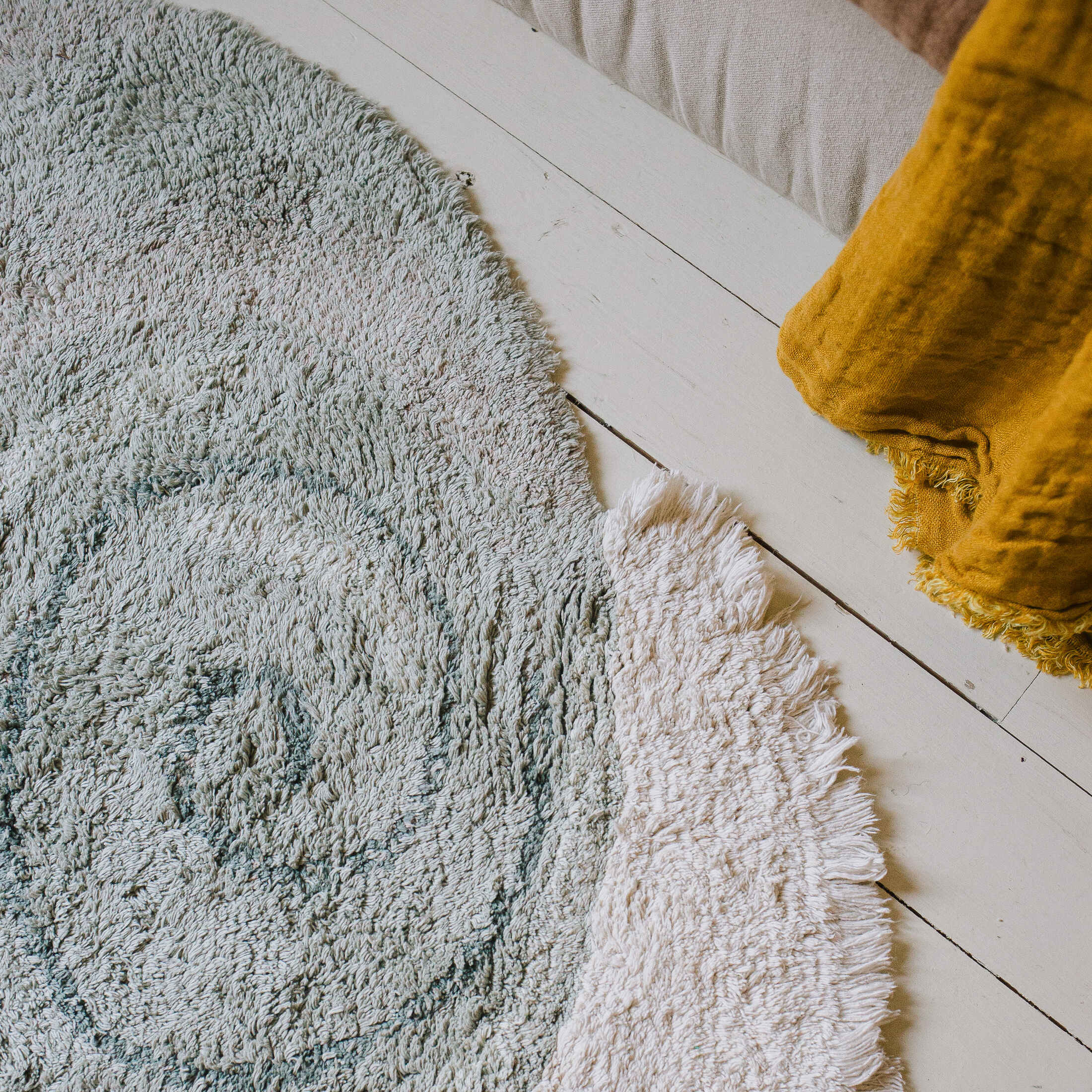 ANIMAL RUGS - Tapis ours lavable en coton | Bleu