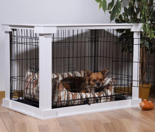 dobar® petlife Design-Hundekäfig, weiß, ca.